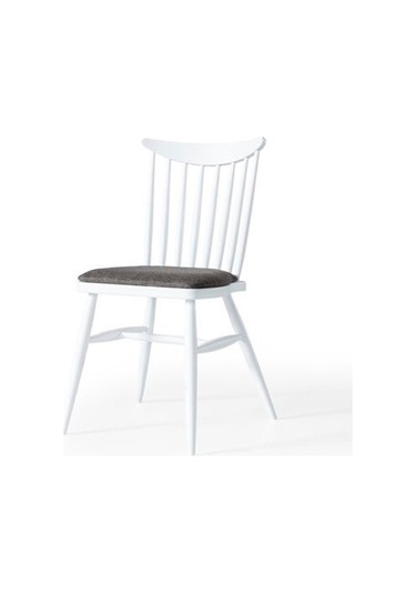 Ashbourne Ahşap Yemek Sandalyesi Beyaz - Antrasit