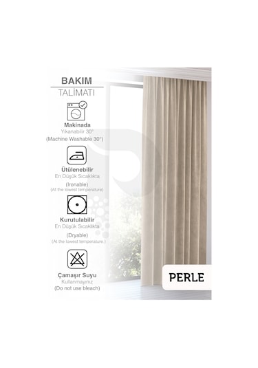Bej Fon Perde 150x260 Bej