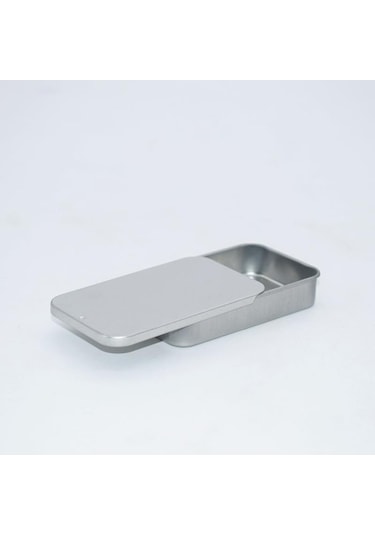 Metal Dikdörtgen Boş Mini Teneke Kutu Teneke Plaka İtme Şeker Hap Kutuları Saklama Kutusu Siyah