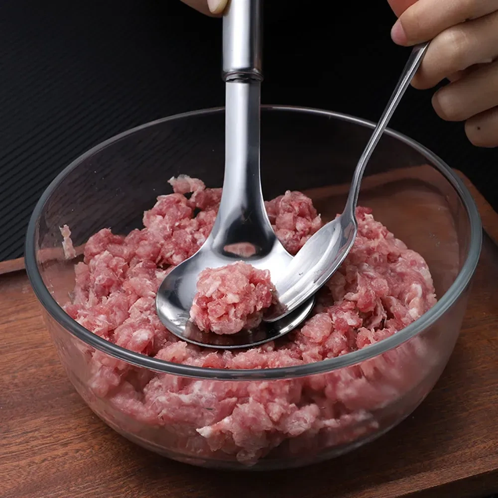 Dofolink Paslanmaz Çelik Köfte Kaşığı - Ev Mutfak Köfte, Karides Topu, Sebze Topu Hazırlama Aleti - Konforlu Kullanim, Kolay Temizleme Diğer