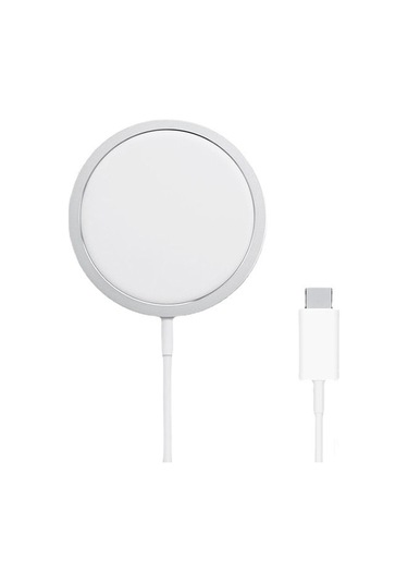 Maiyame İphone 12/13 Serisi İçin Magsafe Manyetik Kablosuz Şarj Cihazı - 20w Pd Hızlı Şarj, Type-c, Alüminyum Gövde, Beyaz