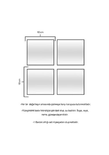 Nazar, Şahmeran, Hayat Ağacı, Fatma Ana Eli Hamsa Taş Bardak Altlığı Seti - 4 Parça - Dekoratif, Rustik Mutfak Aksesuarı, 10x10 Cm, Kaydırmaz Tabanlı, Şık Ve Dayanıklı Sc165