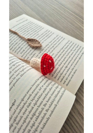 Kırmızı Mantar Amigurumi Kitap Aksesuarı Hediyelik Kitap Ayracı