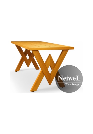 Neiwel Garden Venus Doğal Ahşap Bahçe Yemek Masası-100-180 Açık Ceviz