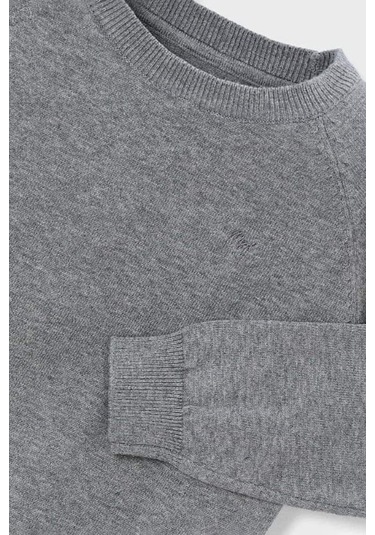 Erkek Çocuk Reglan Kollu Basic Triko Kazak - Gri Gri