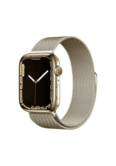 Adige  Apple Uyumlu  Watch  9 41mm Kordon Kayış Metal Hasır Örgülü