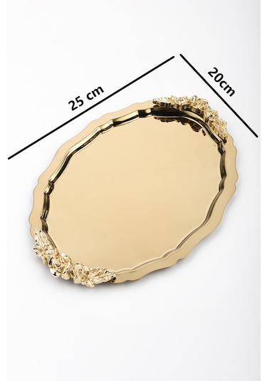 6 Adet Oval-bulut Model Kulplu Kahve-çay Sunum Tepsisi 25x20 Cm