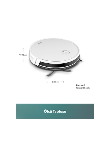 Homend Alex 1288H Moplu Ve Akıllı Robot Süpürge Gyroscope Beyaz