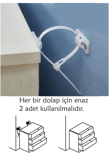 Evokids Mobilya Sabitleyici Aparat 4 Adet Çok Renkli