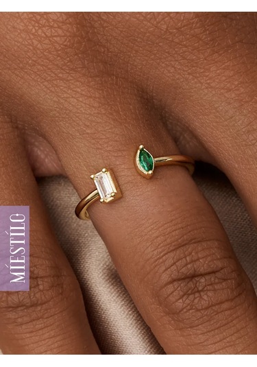 Miestilo 925 Ayar Gümüş Kaplama Ayarlanabilir Yüzük 242019923 Beyaz