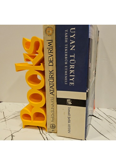 Kitap Tutucu Books Yazılı 3d - Sarı -