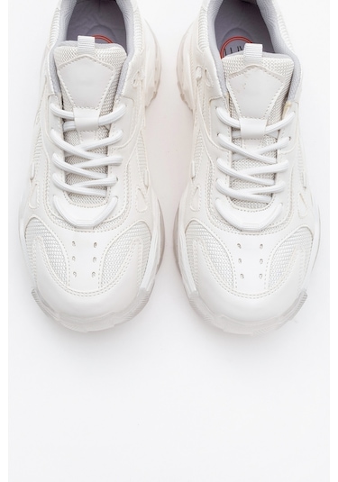 Luvishoes Lecce Beyaz Cilt Kadın Spor Ayakkabı Beyaz