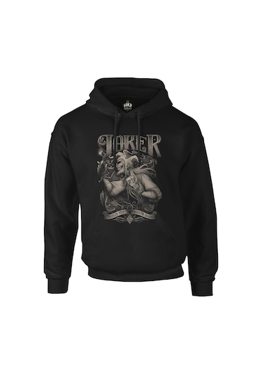 Joker Siyah Erkek Fermuarsız Kapşonlu (300714646)