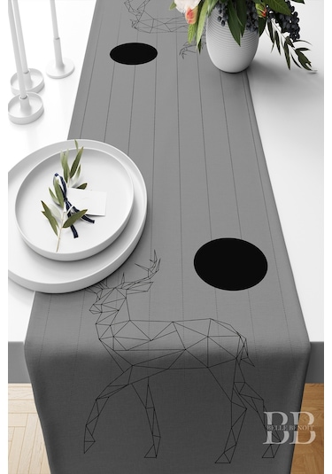 Belle Benoit Baskılı Runner & Koltuk Kırlent Kılıfı Set Desen51