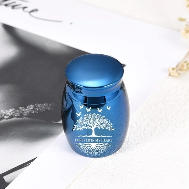 Fochsia 1 Adet Evcil Hayvan Küllüğü, Altın Sarısı Alüminyum Küllük Ve Anı Kutusu