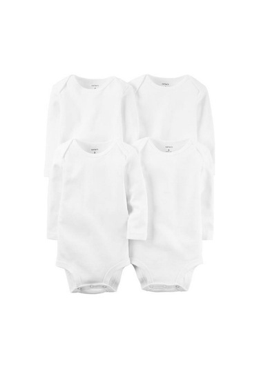 Carter's Uzun Kollu 4'lü Bebek Body - 1L930610 Beyaz