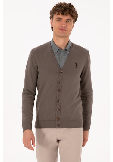 U.s. Polo Assn. Erkek Vizon Hırka Triko 50313702-vr052 Vizon