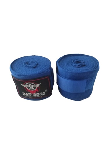 Martina Federasyon Onaylı Muay Thai Müsabaka Eldiveni Bat 2000 Bandaj Ve Dişlik 3'lü Set Mavi