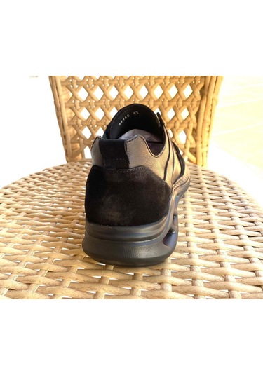 Erkek Hakiki Deri 21145 Casual Atom Siyah Süet Ayakkabı Siyah
