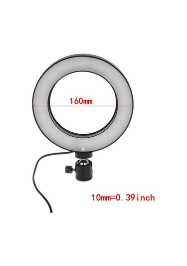 Kilifone - Canlı Yayın Işıklı M-16 Işıklı Telefon Tutucu Ring Light - Siyah - T13809