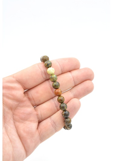 Hakiki Doğal Yeşil Opal Taşı Bileklik 8 Mm Yeşil