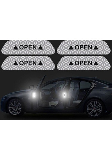 Kırmızı 4 Adet/takım Araba Açık Yansıtıcı Bant Uyarı Işareti Yansıtıcı Açık Uyarı Gece Sürüş Güvenlik Aydınlatma