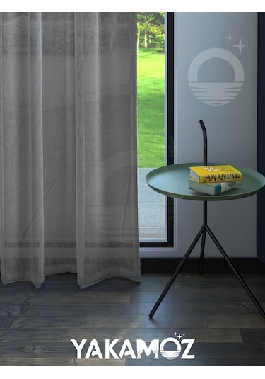 Gri Keten Görünümlü Ekstraforlu Tül Perde Linen Touch Serisi GRİ