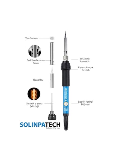 60W Sıcaklık Ayarlı Kalem Havya Lehim makinesi Stand 5 adet Yedek Uç Seti