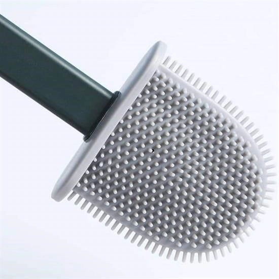 Buffer Duvara Monte Edilebilir Kapaklı Askılı Klozet Yumuşak Silikon Başlıklı Tuvalet Fırçası Seti Siyah