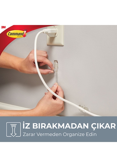 3M Command 17301CLR Orta Boy Klipsli Kablo Düzenleyici