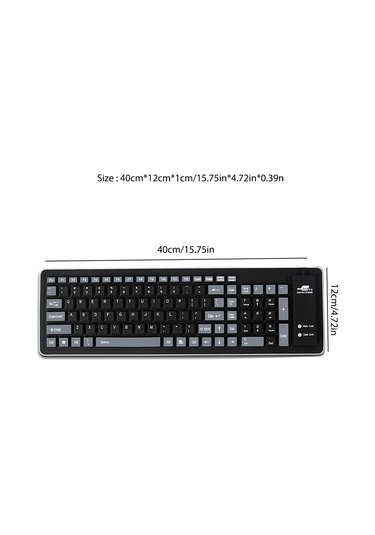 Geeksen "taşınabilir Katlanabilir Usb Silikon Klavye - Sessiz, Su Geçirmez, 103 Tuşlu Pc/laptop İçin"