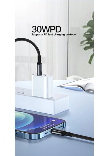 Pd 30w Usb Kablosu İphone Uyumlu 14 13 12 11 Pro Max 7 8 14 Artı Xs Xr Hızlı Kırmızı 2m