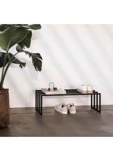 Bovi Metal Profil Ayakkabı Rafı Siyah