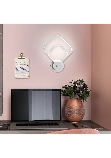 Geeroyoo Modern Led Duvar Lambası - Yuvarlak, Beyaz Işık, Enerji Tasarruflu, Aluminyum, Oturma Odası/yatak Odası/koridor, 16w, B003 Diğer