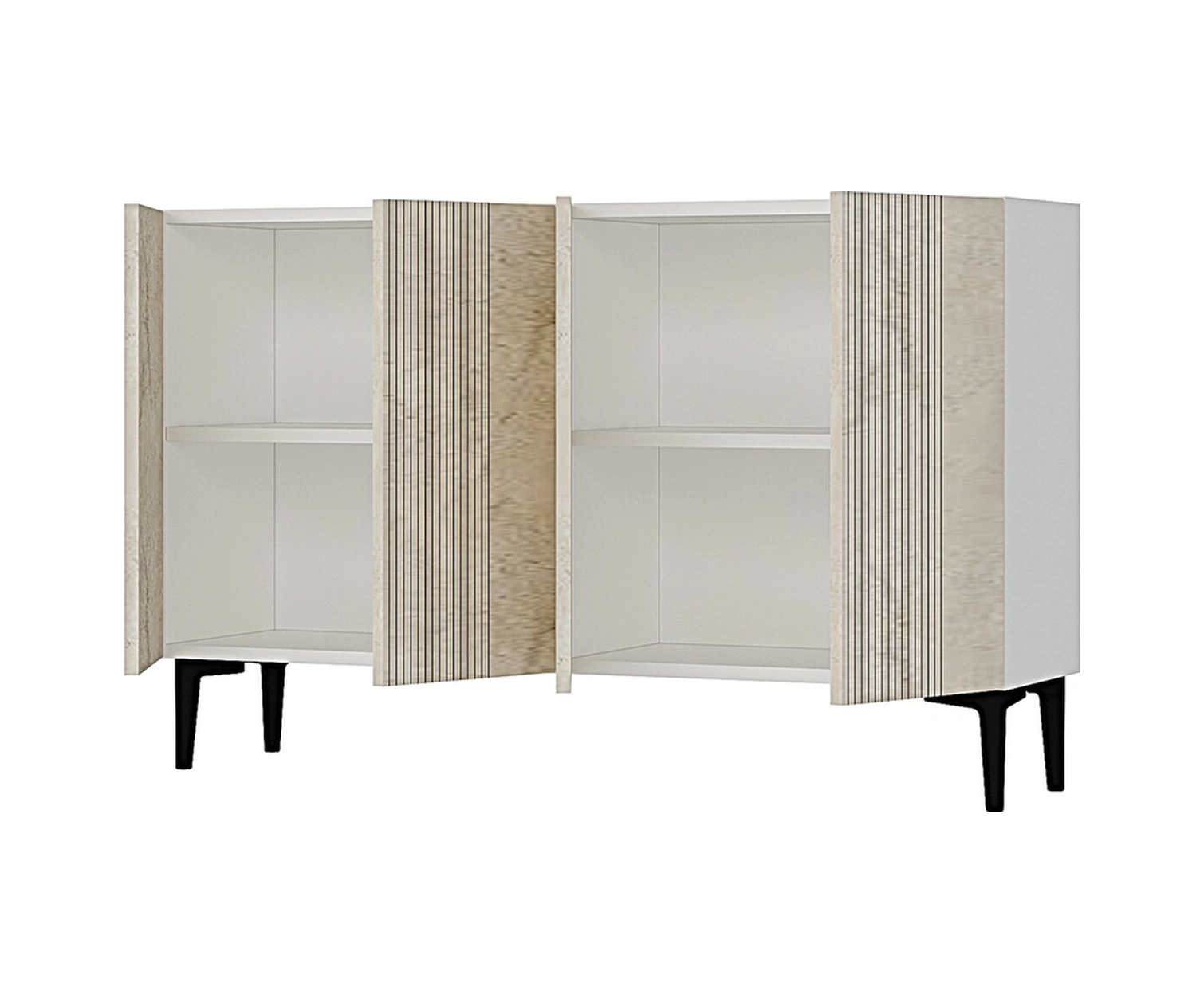 Ka1203bt Corsa120 Konsol, Kahve Köşesi, Tv Sehpası Beyaz-traverten Kapak 120cm Beyaz