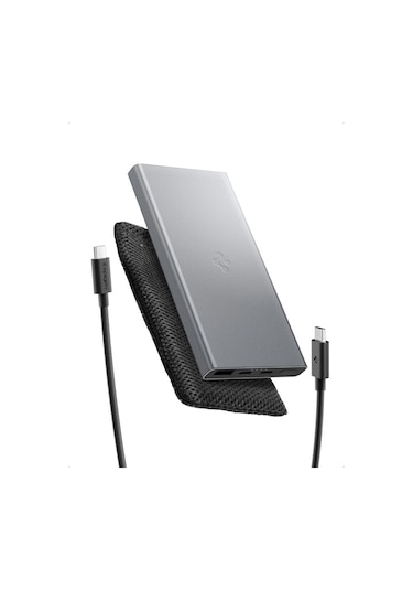 Spigen 10000 Mah Slim Alüminyum Kasa 22,5w Usb-c + Usb-a Giriş / Çıkış Hızlı Şarj 3 Portlu Powerbank / 1 Metre Type-c Harici Kablolu Taşınabilir Şarj Cihazı + Taşıma Çantası Ea2210 Gray Gri Spigen 10000 Mah Slim Alüminyum Kasa 22,5w Usb-c + Usb-a Giriş / Çıkış Hızlı Şarj 3 Portlu Powerbank / 1 Metre Type-c Harici Kablolu Taşınabilir Şarj Cihazı + Taşıma Çantası Ea2210 Gray Gri
