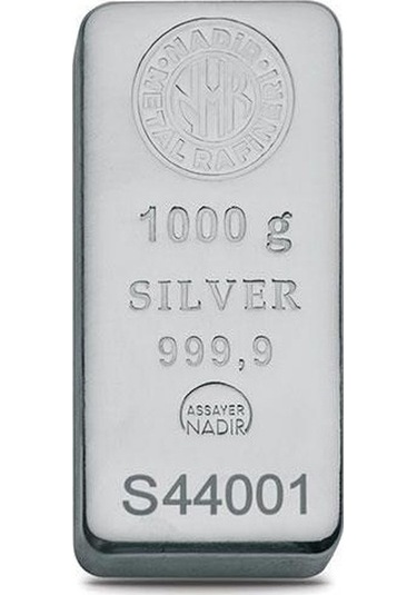 Nadir 1000 Gram Sertifikalı Külçe Gümüş 999.9