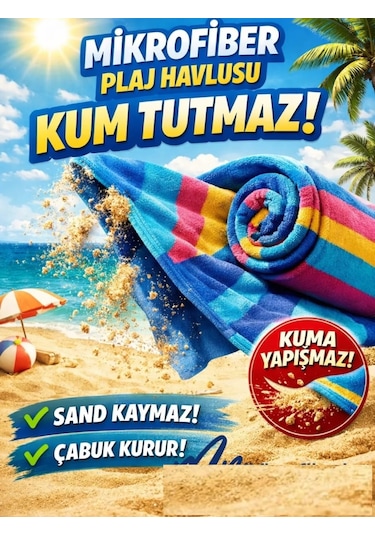 Bilmar Mikrofiber Yazlık Plaj Seti Hasır + Çanta + Havlular 6 Parça Çok Renkli