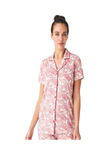 Mod Collection Boydan Düğmeli Gömlek Bayan Pijama Takım