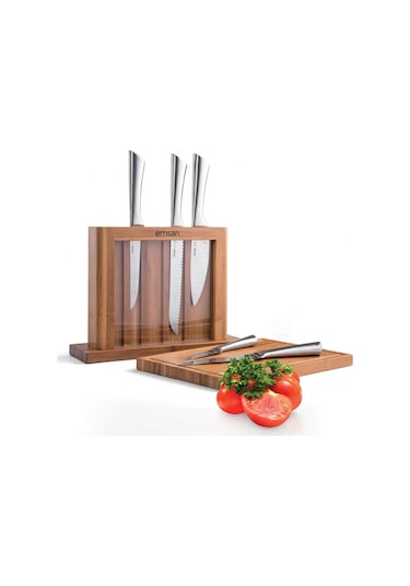 Emsan Matriks 7 Parça Snd  Kesme Tahtalı Bıçak Seti Paslanmaz