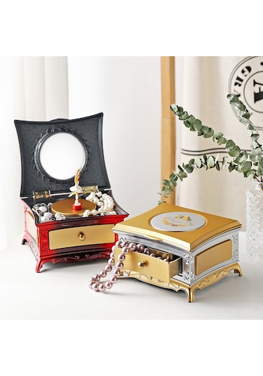 Yunboo Pembe Balerina Figürlü Döner Müzik Kutusu - Sarımsaklı Mekanik Sesli Dekoratif lik Eşya - 16x13.6x9.1 Cm - Ev Dekoru Ve Özel Günler İçin