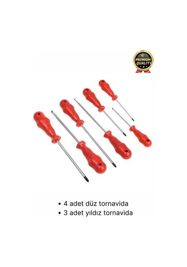 Üstün Kalite Dayanıklı Pratik Ergonomik Vidalama Tamir Tamirat Düz Ve Yıldız 7 Parça Tornavida Seti