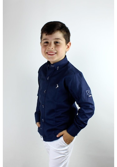 Doctor Junior Erkek Çocuk Gömlek Uzun Kol Lacivert