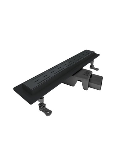 Valtemo Starline Base 40 Cm Duş Kanalı Yandan Çıkış Siyah Siyah