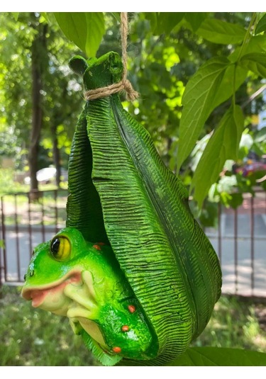 Barel'ef Polystone Asılı Bahçe Kurbağa Figürü 164852073