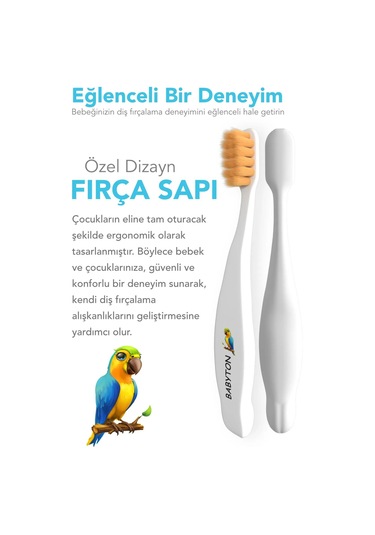 Babyton Bio Ultra Yumuşak Çocuk Diş Fırçası Papağan
