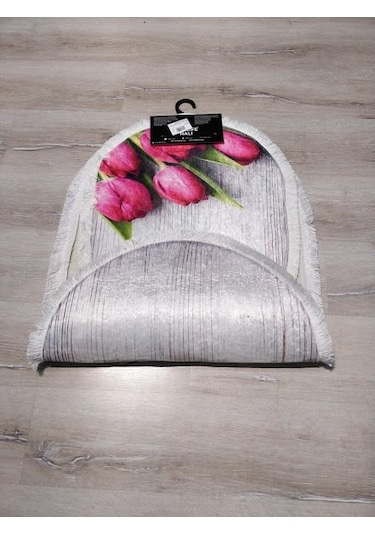 Yamalı Home Banyo Evak6701 2'Li Klozet Takımı Oval Banyo Paspası Çok Renkli