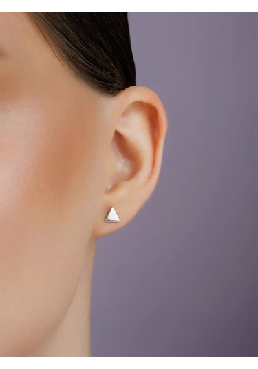 Veronika 925 Ayar Gümüş Düz Üçgen Pırlanta Küpeler 34832793 Diğer