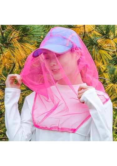 Suntek Yüz Mesh Net Balıkçılık Yürüyüş Açık Pembe