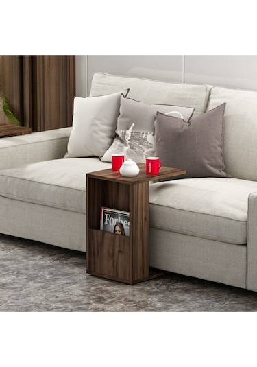 Bono Tekerlekli C Sehpa - Ceviz Ceviz